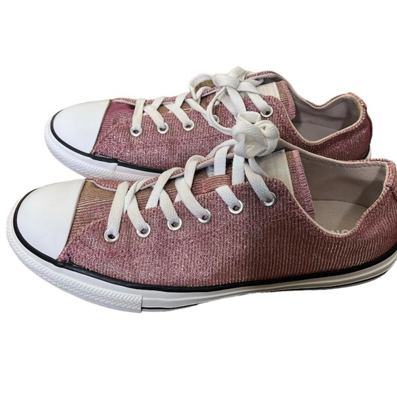 CONVERSE Kids Chuck Taylor Space Star Sneakers Glitzy Glam Glittery Pink Size 6 - Picture 3 of 9